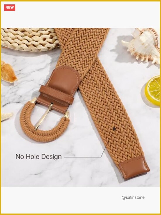 Wide Woven Rattan Braided Waist Belt for Dresses Jeans main image 5